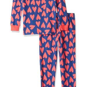 12M Amazon Essentials Kids' Hearts Snug-Fit Cotton Pajama Sleepwear Set